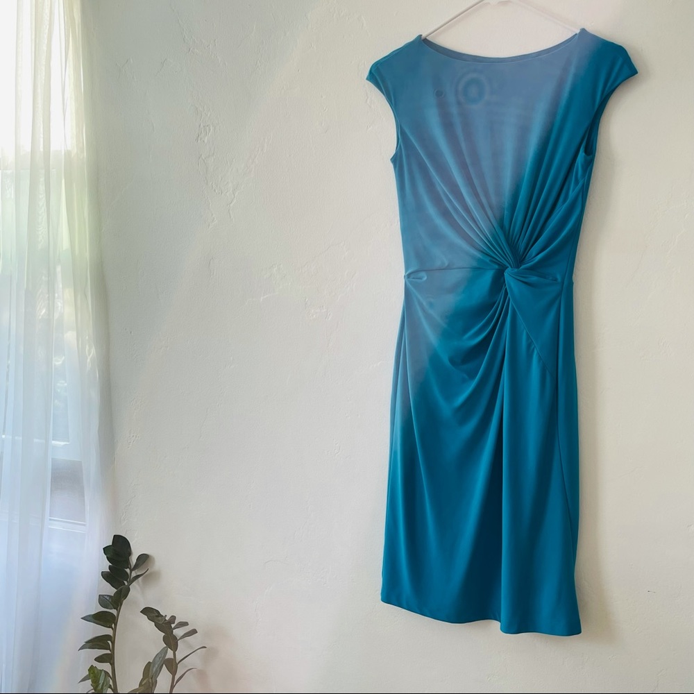Form Fitting Tie Cinch Waist Cap Sleeve Dress - Picture 2 of 7